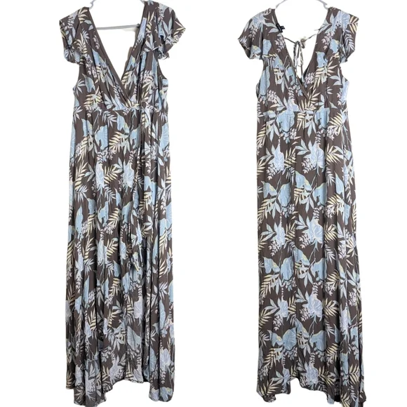 Maxi Gauze Walk-Through Boho Dress Romper Tropical Women's Size 1X - Picture 14 of 14